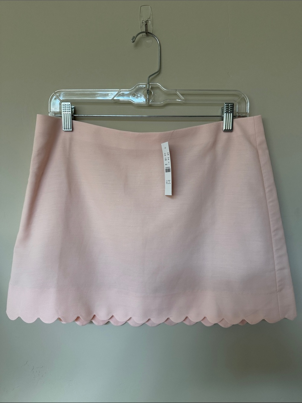 J. Crew Pale Pink Blush Linen Blend Scalloped Hem Mini Skirt s 6 - Picture 4 of 8